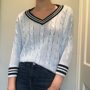 Boxy varsity stripe sweater